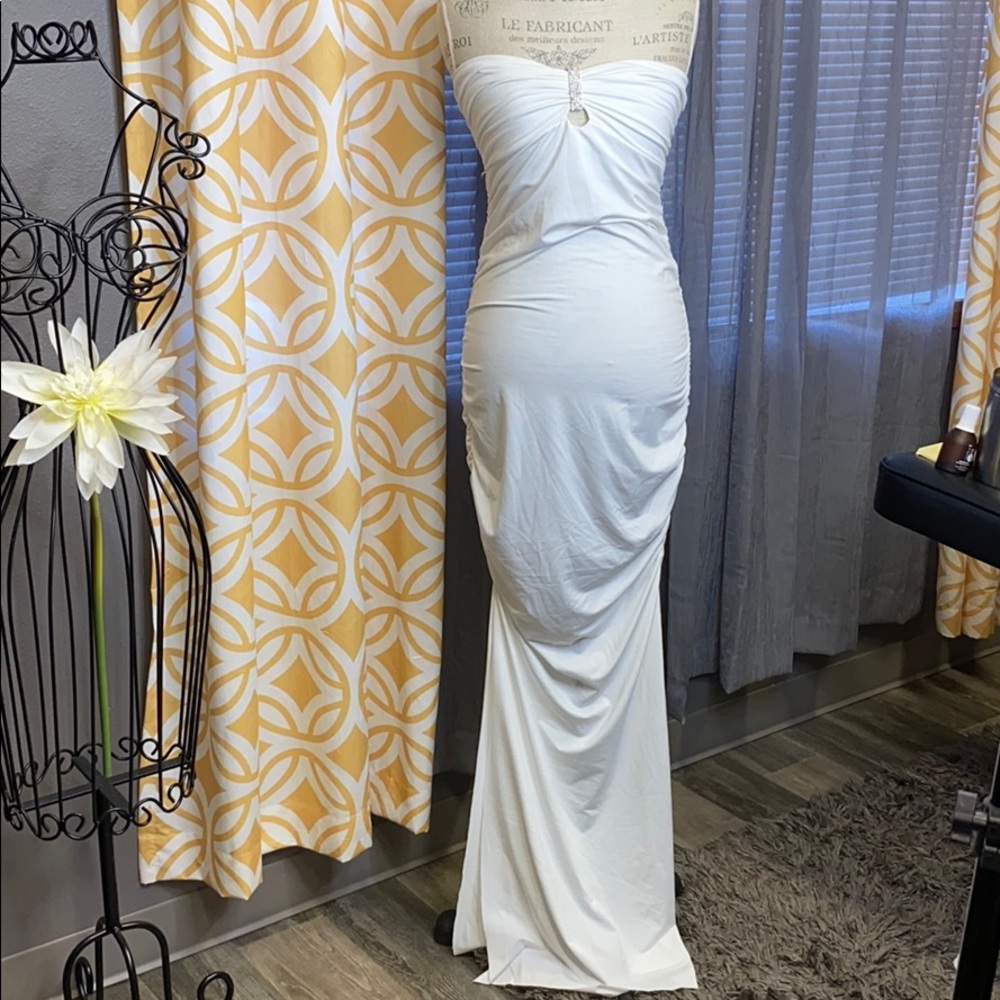 Forplay Cream Colored Long Dress / strapless